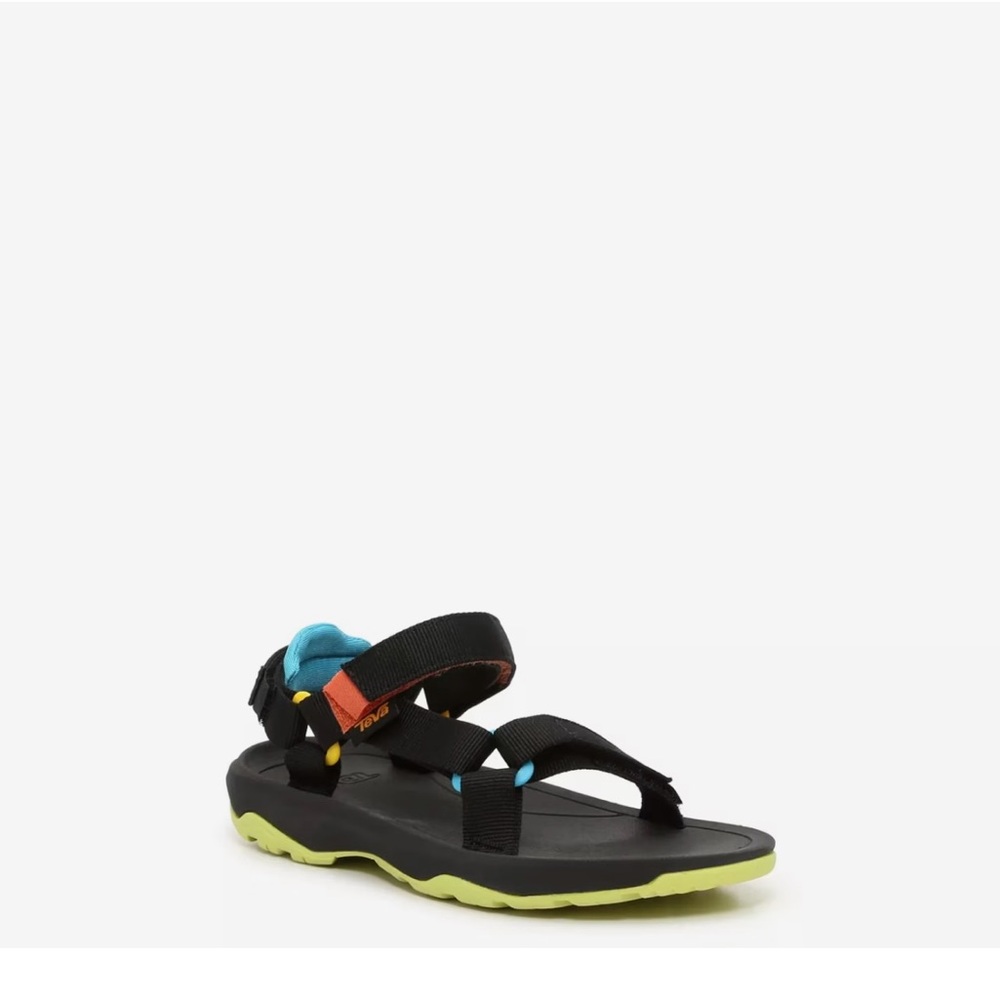 Teva Kids Sandals in Black and Blue with Yellow Sole